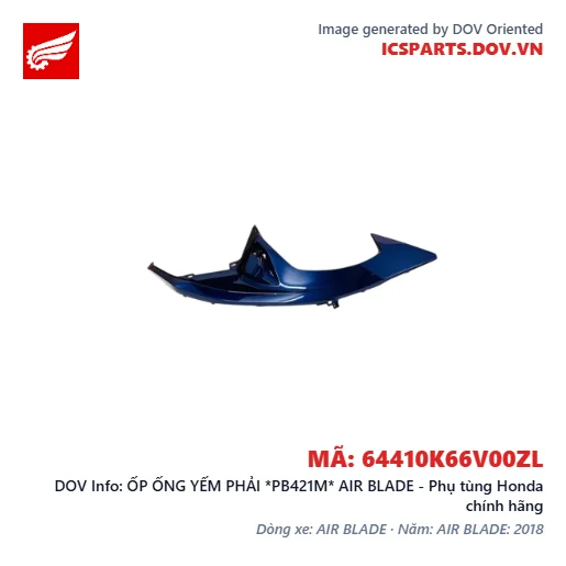 ỐP ỐNG YẾM PHẢI *PB421M* AIR BLADE - Phụ tùng Honda chính hãng