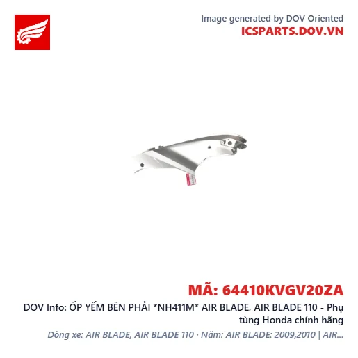 ỐP YẾM BÊN PHẢI *NH411M* AIR BLADE, AIR BLADE 110 - Phụ tùng Honda chính hãng