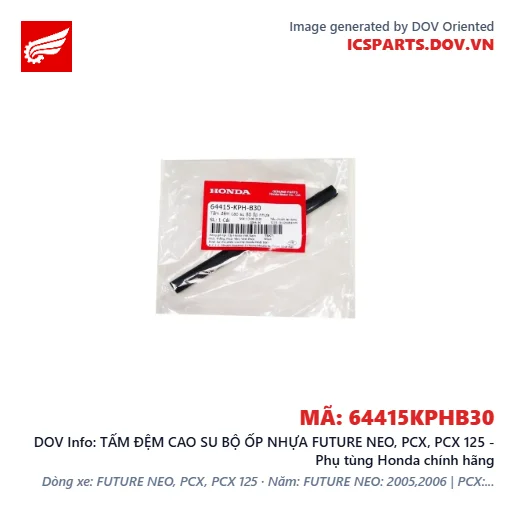 TẤM ĐỆM CAO SU BỘ ỐP NHỰA FUTURE NEO, PCX, PCX 125 - Phụ tùng Honda chính hãng