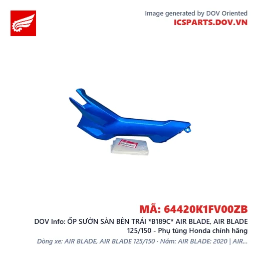 ỐP SƯỜN SÀN BÊN TRÁI *B189C* AIR BLADE, AIR BLADE 125/150 - Phụ tùng Honda chính hãng