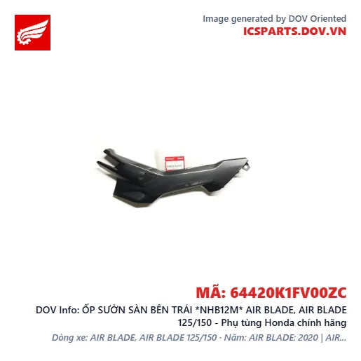 ỐP SƯỜN SÀN BÊN TRÁI *NHB12M* AIR BLADE, AIR BLADE 125/150 - Phụ tùng Honda chính hãng
