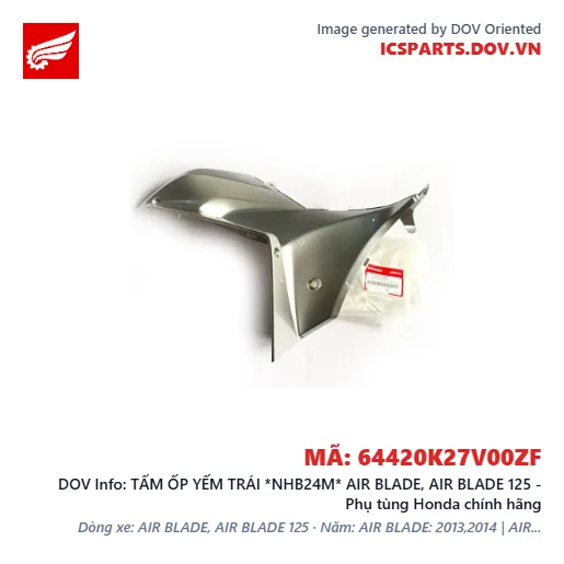 TẤM ỐP YẾM TRÁI *NHB24M* AIR BLADE, AIR BLADE 125 - Phụ tùng Honda chính hãng