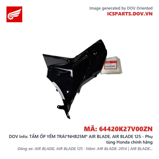TẤM ỐP YẾM TRÁI*NHB25M* AIR BLADE, AIR BLADE 125 - Phụ tùng Honda chính hãng