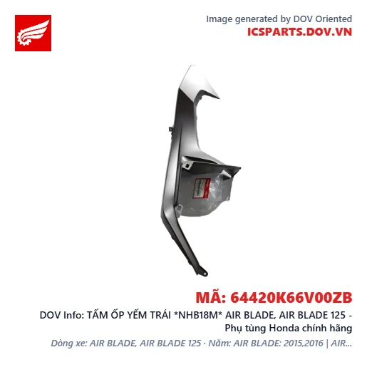 TẤM ỐP YẾM TRÁI *NHB18M* AIR BLADE, AIR BLADE 125 - Phụ tùng Honda chính hãng