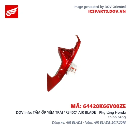 TẤM ỐP YẾM TRÁI *R340C* AIR BLADE - Phụ tùng Honda chính hãng