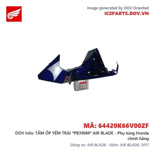 TẤM ỐP YẾM TRÁI *PB390M* AIR BLADE - Phụ tùng Honda chính hãng