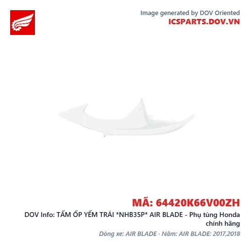 TẤM ỐP YẾM TRÁI *NHB35P* AIR BLADE - Phụ tùng Honda chính hãng