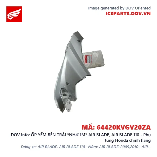 ỐP YẾM BÊN TRÁI *NH411M* AIR BLADE, AIR BLADE 110 - Phụ tùng Honda chính hãng