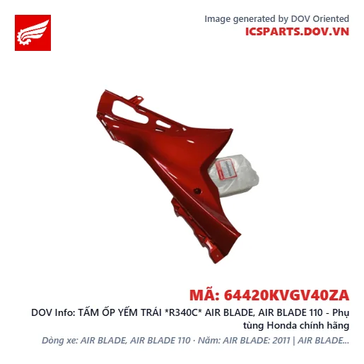 TẤM ỐP YẾM TRÁI *R340C* AIR BLADE, AIR BLADE 110 - Phụ tùng Honda chính hãng