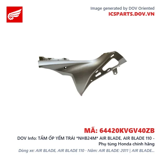 TẤM ỐP YẾM TRÁI *NHB24M* AIR BLADE, AIR BLADE 110 - Phụ tùng Honda chính hãng