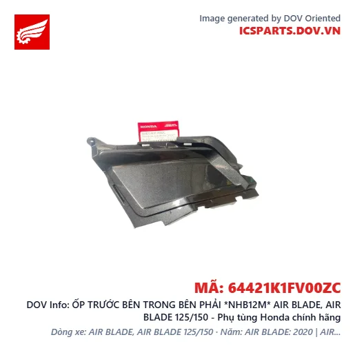 ỐP TRƯỚC BÊN TRONG BÊN PHẢI *NHB12M* AIR BLADE, AIR BLADE 125/150 - Phụ tùng Honda chính hãng