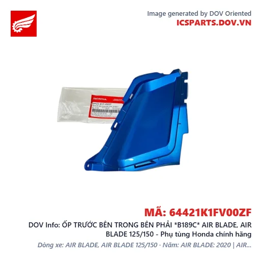 ỐP TRƯỚC BÊN TRONG BÊN PHẢI *B189C* AIR BLADE, AIR BLADE 125/150 - Phụ tùng Honda chính hãng