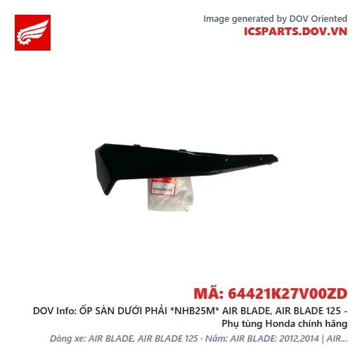 ỐP SÀN DƯỚI PHẢI *NHB25M* AIR BLADE, AIR BLADE 125 - Phụ tùng Honda chính hãng