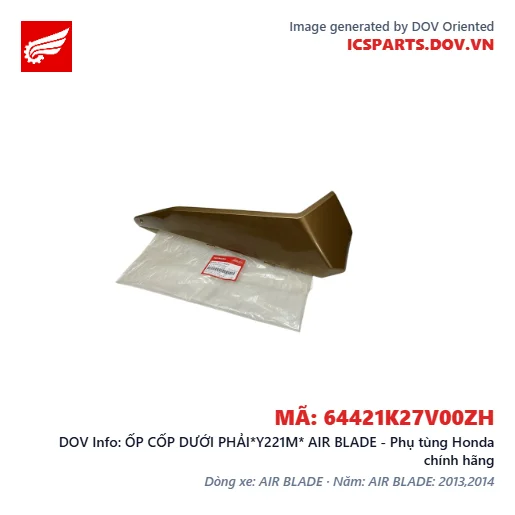 ỐP CỐP DƯỚI PHẢI*Y221M* AIR BLADE - Phụ tùng Honda chính hãng