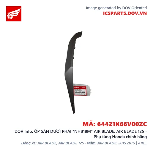 ỐP SÀN DƯỚI PHẢI *NHB18M* AIR BLADE, AIR BLADE 125 - Phụ tùng Honda chính hãng