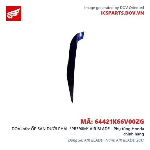 ỐP SÀN DƯỚI PHẢI *PB390M* AIR BLADE - Phụ tùng Honda chính hãng