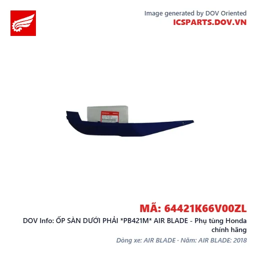 ỐP SÀN DƯỚI PHẢI *PB421M* AIR BLADE - Phụ tùng Honda chính hãng