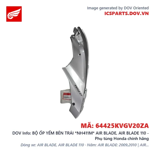 BỘ ỐP YẾM BÊN TRÁI *NH411M* AIR BLADE, AIR BLADE 110 - Phụ tùng Honda chính hãng