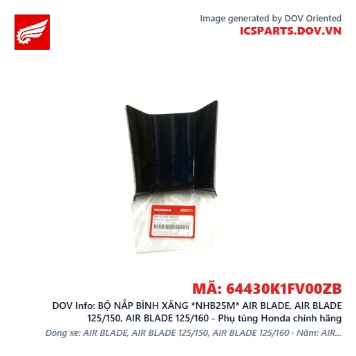 BỘ NẮP BÌNH XĂNG *NHB25M* AIR BLADE, AIR BLADE 125/150, AIR BLADE 125/160 - Phụ tùng Honda chính hãng