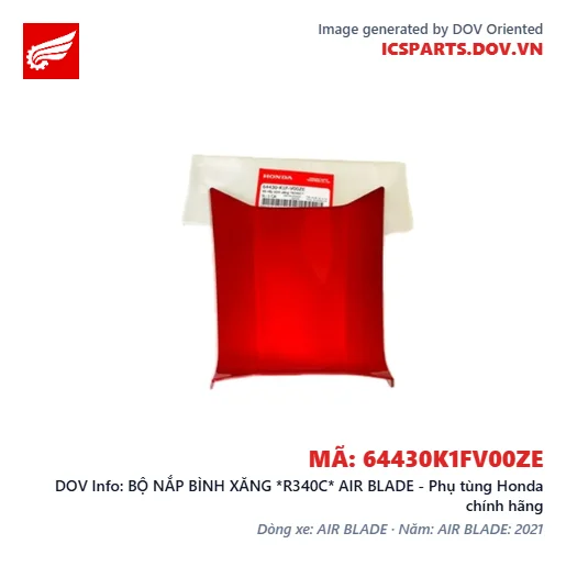 BỘ NẮP BÌNH XĂNG *R340C* AIR BLADE - Phụ tùng Honda chính hãng