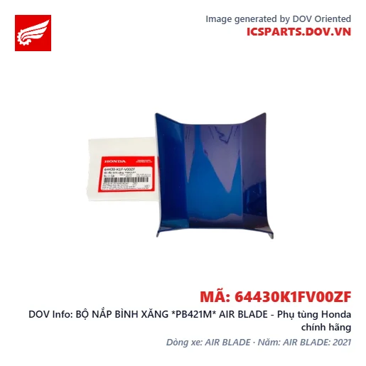 BỘ NẮP BÌNH XĂNG *PB421M* AIR BLADE - Phụ tùng Honda chính hãng