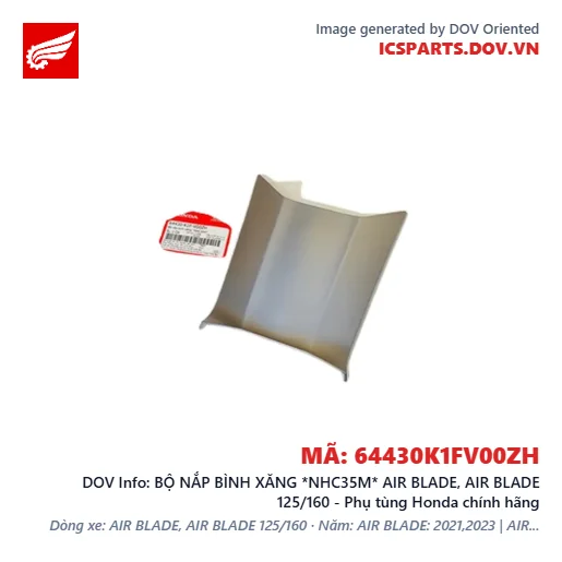 BỘ NẮP BÌNH XĂNG *NHC35M* AIR BLADE, AIR BLADE 125/160 - Phụ tùng Honda chính hãng