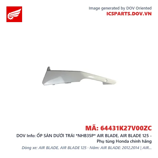 ỐP SÀN DƯỚI TRÁI *NHB35P* AIR BLADE, AIR BLADE 125 - Phụ tùng Honda chính hãng