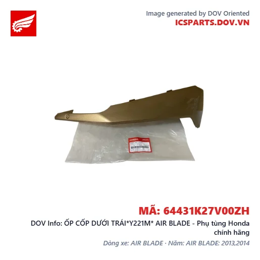 ỐP CỐP DƯỚI TRÁI*Y221M* AIR BLADE - Phụ tùng Honda chính hãng