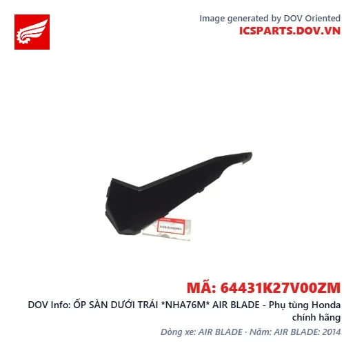 ỐP SÀN DƯỚI TRÁI *NHA76M* AIR BLADE - Phụ tùng Honda chính hãng