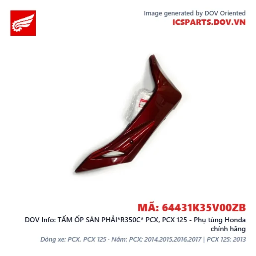 TẤM ỐP SÀN PHẢI*R350C* PCX, PCX 125 - Phụ tùng Honda chính hãng