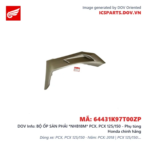 BỘ ỐP SÀN PHẢI *NHB18M* PCX, PCX 125/150 - Phụ tùng Honda chính hãng