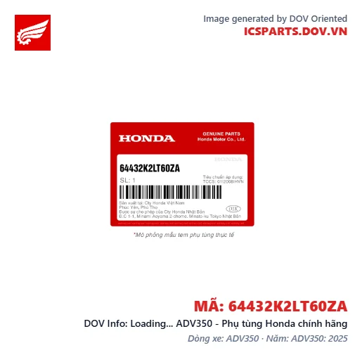 Loading... ADV350 - Phụ tùng Honda chính hãng