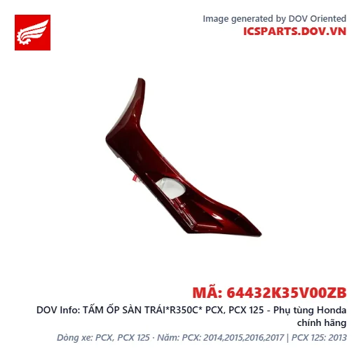 TẤM ỐP SÀN TRÁI*R350C* PCX, PCX 125 - Phụ tùng Honda chính hãng