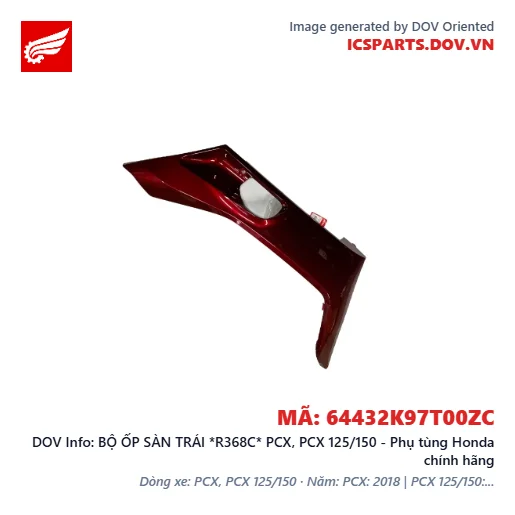 BỘ ỐP SÀN TRÁI *R368C* PCX, PCX 125/150 - Phụ tùng Honda chính hãng
