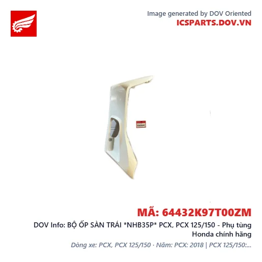 BỘ ỐP SÀN TRÁI *NHB35P* PCX, PCX 125/150 - Phụ tùng Honda chính hãng