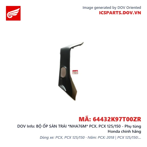 BỘ ỐP SÀN TRÁI *NHA76M* PCX, PCX 125/150 - Phụ tùng Honda chính hãng