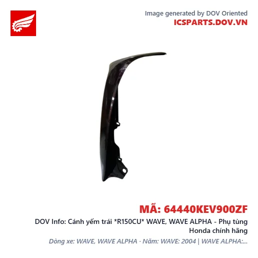 Cánh yếm trái *R150CU* WAVE, WAVE ALPHA - Phụ tùng Honda chính hãng