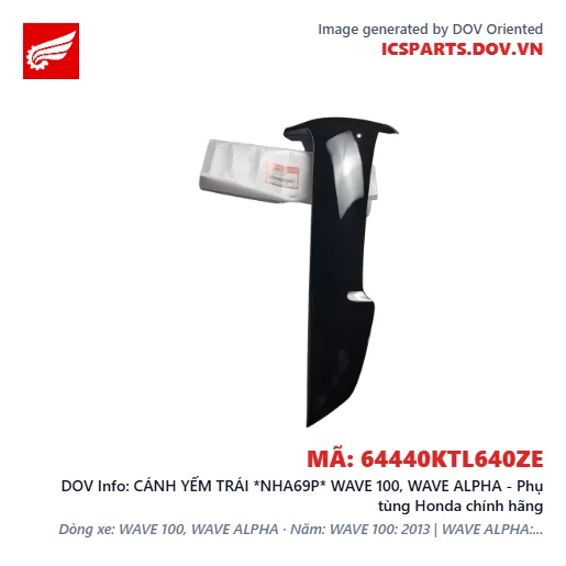 CÁNH YẾM TRÁI *NHA69P* WAVE 100, WAVE ALPHA - Phụ tùng Honda chính hãng