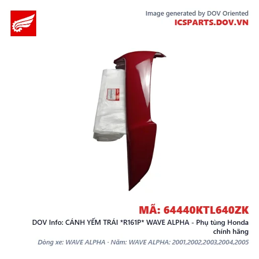 CÁNH YẾM TRÁI *R161P* WAVE ALPHA - Phụ tùng Honda chính hãng