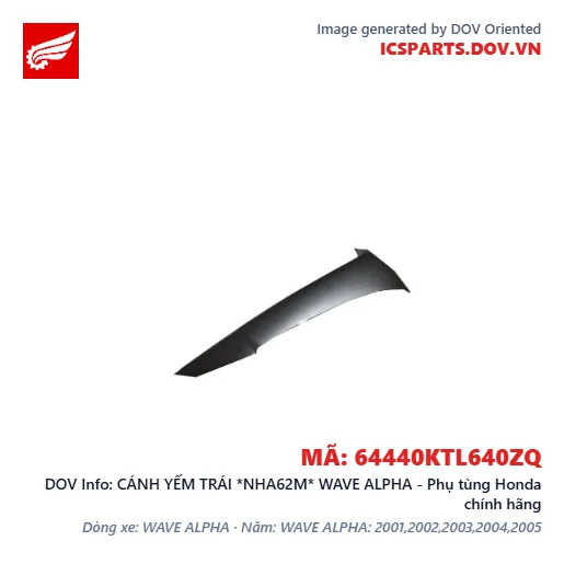 CÁNH YẾM TRÁI *NHA62M* WAVE ALPHA - Phụ tùng Honda chính hãng