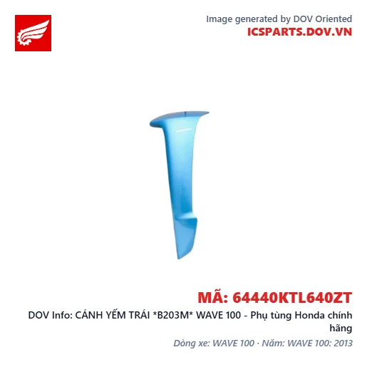 CÁNH YẾM TRÁI *B203M* WAVE 100 - Phụ tùng Honda chính hãng