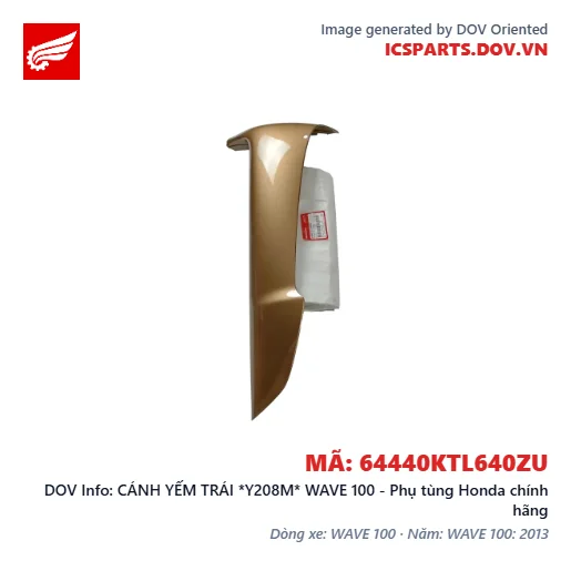 CÁNH YẾM TRÁI *Y208M* WAVE 100 - Phụ tùng Honda chính hãng