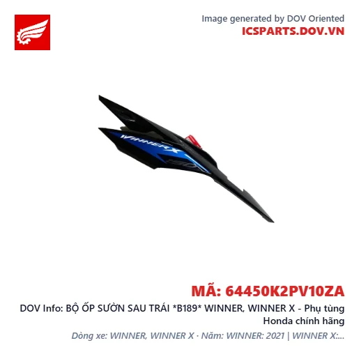 BỘ ỐP SƯỜN SAU TRÁI *B189* WINNER, WINNER X - Phụ tùng Honda chính hãng