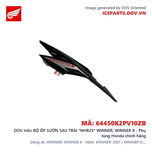 BỘ ỐP SƯỜN SAU TRÁI *NHB25* WINNER, WINNER X - Phụ tùng Honda chính hãng