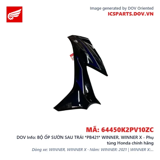 BỘ ỐP SƯỜN SAU TRÁI *PB421* WINNER, WINNER X - Phụ tùng Honda chính hãng