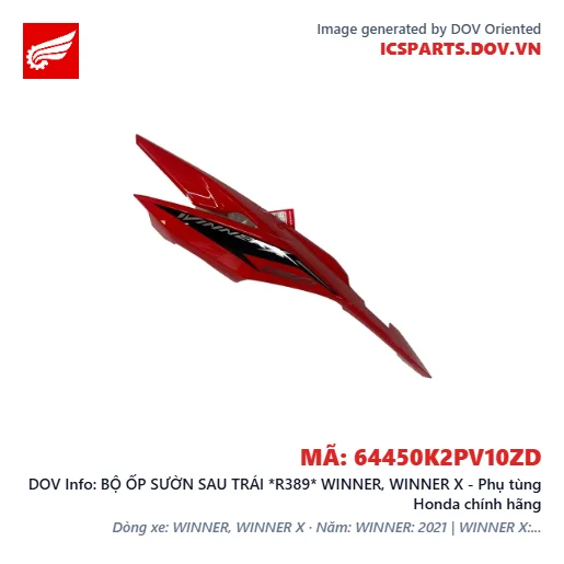 BỘ ỐP SƯỜN SAU TRÁI *R389* WINNER, WINNER X - Phụ tùng Honda chính hãng