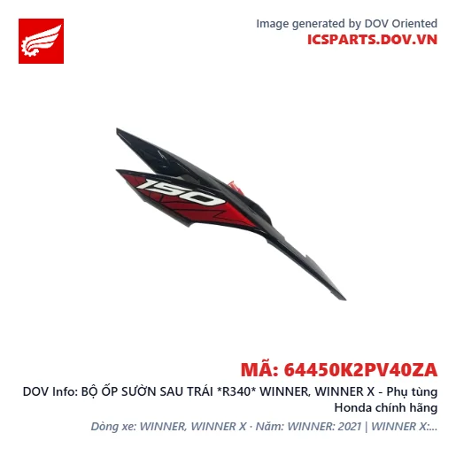 BỘ ỐP SƯỜN SAU TRÁI *R340* WINNER, WINNER X - Phụ tùng Honda chính hãng