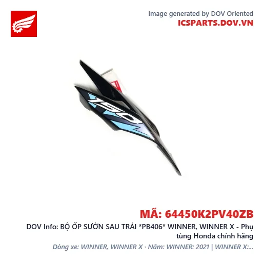 BỘ ỐP SƯỜN SAU TRÁI *PB406* WINNER, WINNER X - Phụ tùng Honda chính hãng