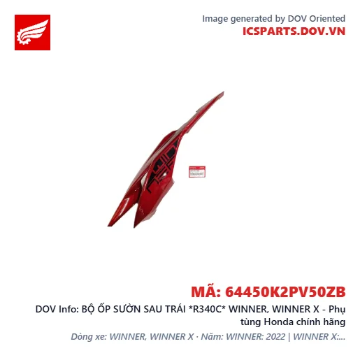 BỘ ỐP SƯỜN SAU TRÁI *R340C* WINNER, WINNER X - Phụ tùng Honda chính hãng