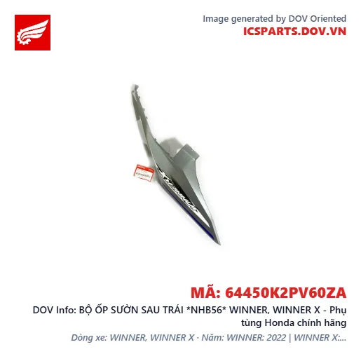 BỘ ỐP SƯỜN SAU TRÁI *NHB56* WINNER, WINNER X - Phụ tùng Honda chính hãng